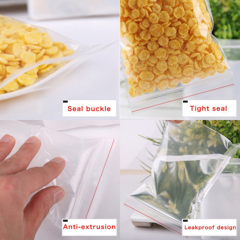 100 * wiederverschließbaren Postleitzahl-sperren Beutel Selbst Dichtung Klar Kunststoff Poly Ziplock Speicherung Lebensmittel Schmuck Kosmetik Kleine Teile Liefert Speicher tasche