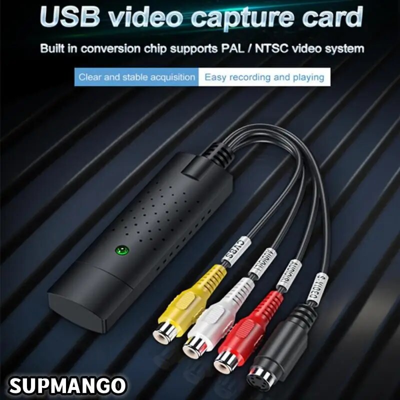 Usb 2.0 video-lydkonverter opptakskort lett lokk video-lydkonverter tv dvd vhs lydopptaksadapterkort tv video dvr