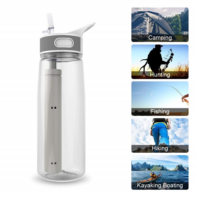 Flaske joy vandflaske med filter , 27oz vandflaske med udskifteligt 2- trins filter bpa fri hulfiber membran filter