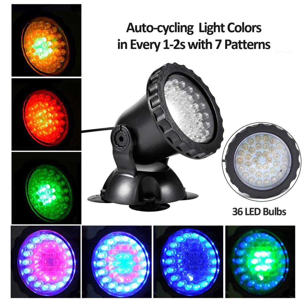 Led Verlichting Spot Lamp Rgb Onderwater Spot Light 36 Leds IP68 Waterdichte Aquarium Verlichting Aquarium Licht