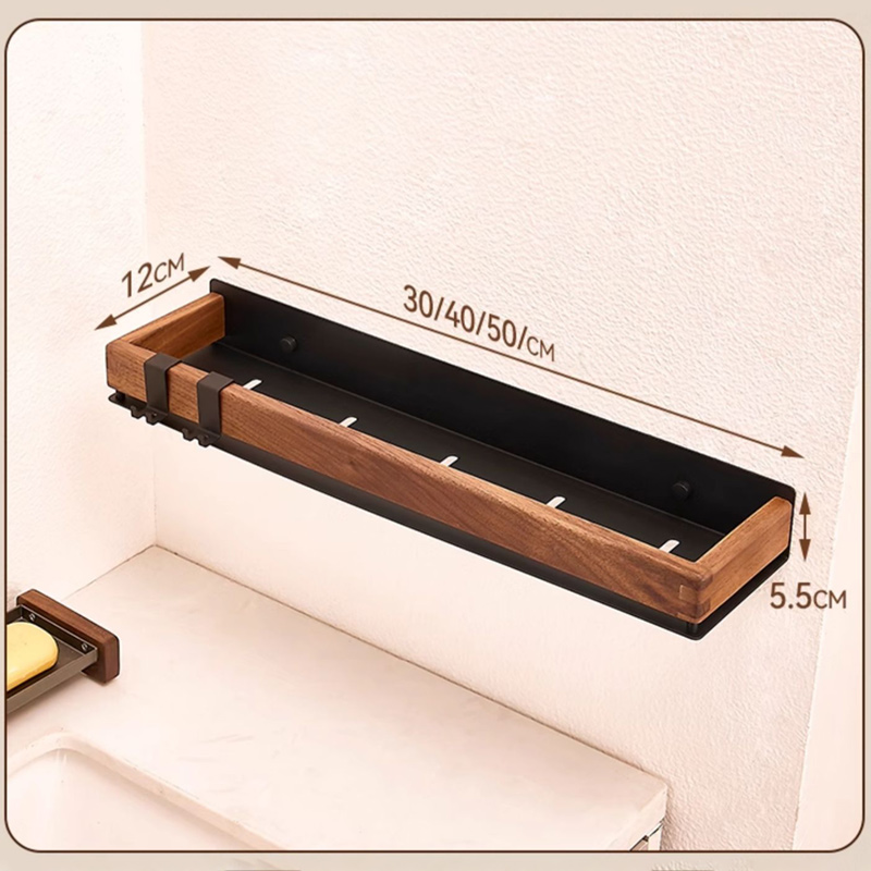 Holz Schwarz Küche Regal Schraube Installation machen-hoch Organizer geistig Ecke Regal Lagerung Regal Dusche Zauberstab Gestell Badezimmer