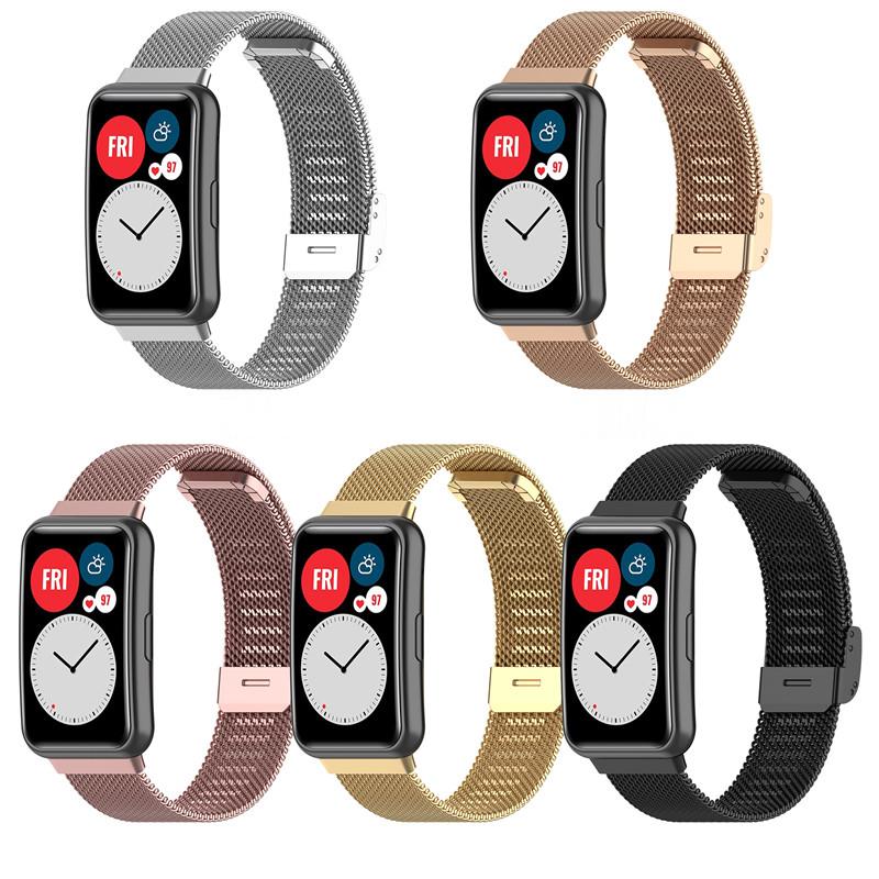 Pasek z pętlą magnetyczną robić zegarka Huawei pasuje robić paska pasek ze stali nierdzewnej metalowa bransoleta robić zegarka Huawei pasuje TIA-B09/TIA-B19