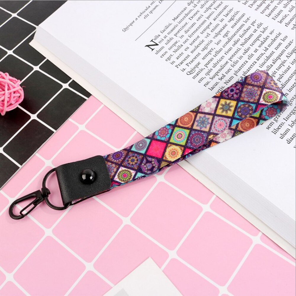 Badge Tag Hang Strap Keychain Plaid Mobile Phone Straps Key Rope Lanyards Wrist Band