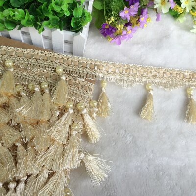 12 piha / tontti verho pitsi koriste tupsu hapsu diy helmet pallo sohva pöytäliina pitsitarvikkeet roikkuu side ompelu: 13 beige