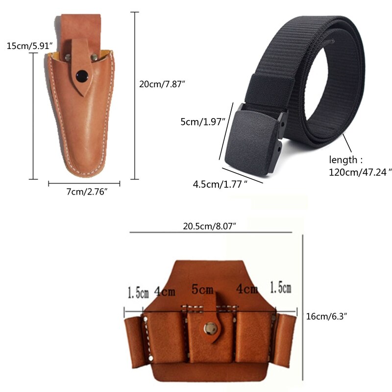 Durable Leather Sheath Pouch Holder Gardening Tools Holster Belt Case for Garden Pruning Pocket for Men Dad