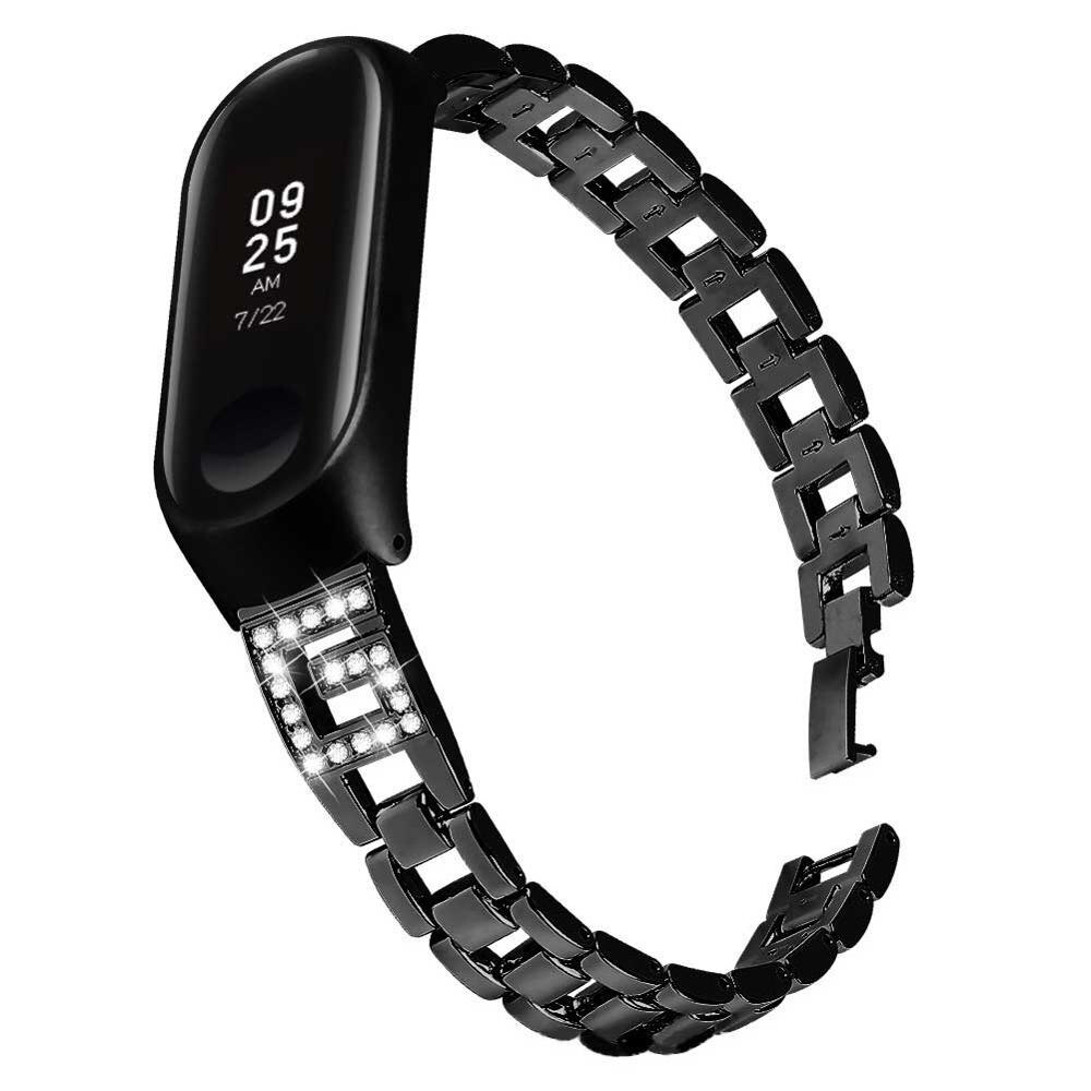 Vervanging Armband Wriststrap Voor Xiaomi Mi Band 6 5 4 Roestvrij Stalen Horloge Band Voor Xiaomi Band 3 4 5 horlogeband Accessoires: black / for Mi Band 5