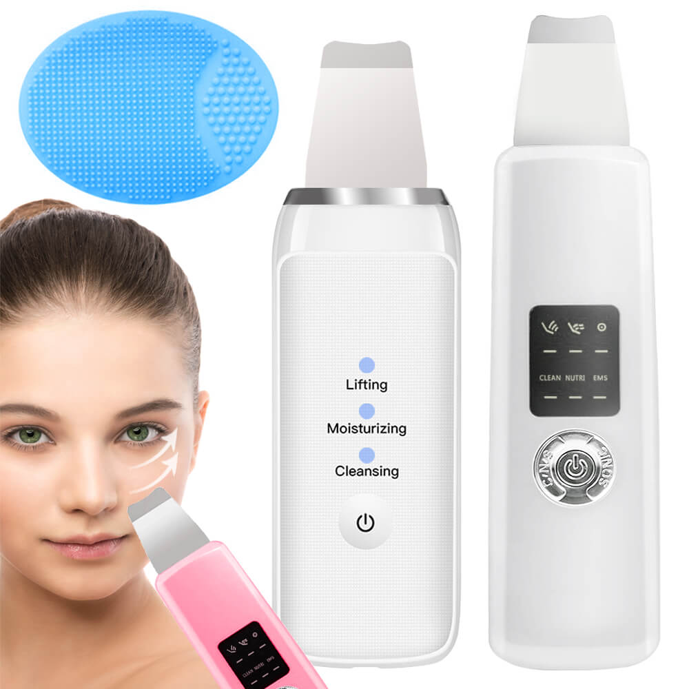 Ultrasone Diepe Gezicht Cleaning Huid Scrubber Verwijderen Vuil Mee-eter Verminderen Rimpels Vlekken Spatel Facial Whitening Lifting Apparaat