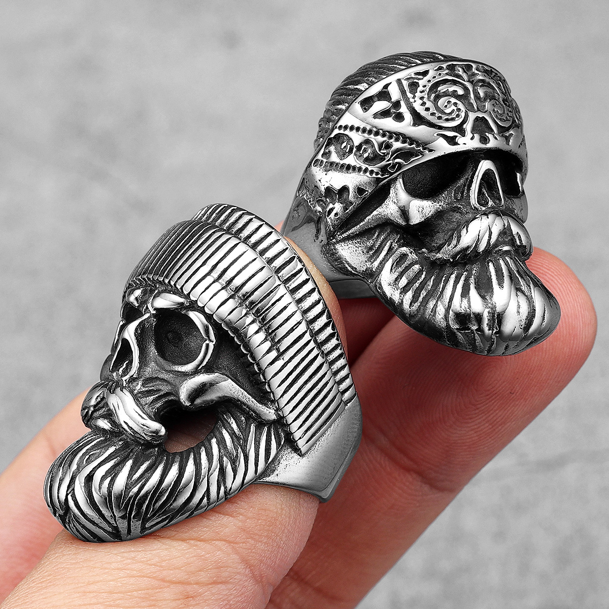 Anillos Hippie Skull Rider para hombre, joyería de acero inoxidable para mujer, Punk Retro, en Rock, accesorios de , , , Dropshiping