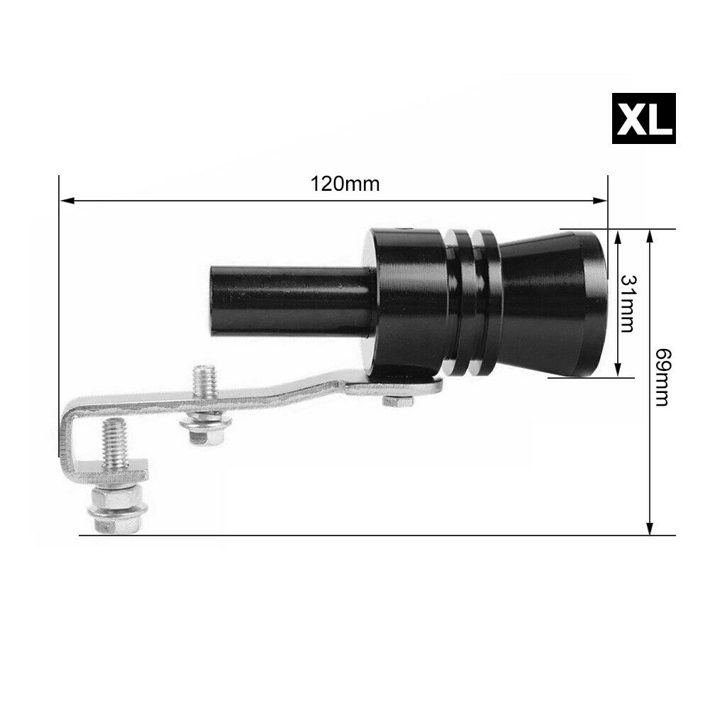 Tuyau d'échappement Turbo surdimensionné pour voiture, 2 pièces, sifflet sonore, simulateur de silencieux, pièces de rechange pour automobile XL