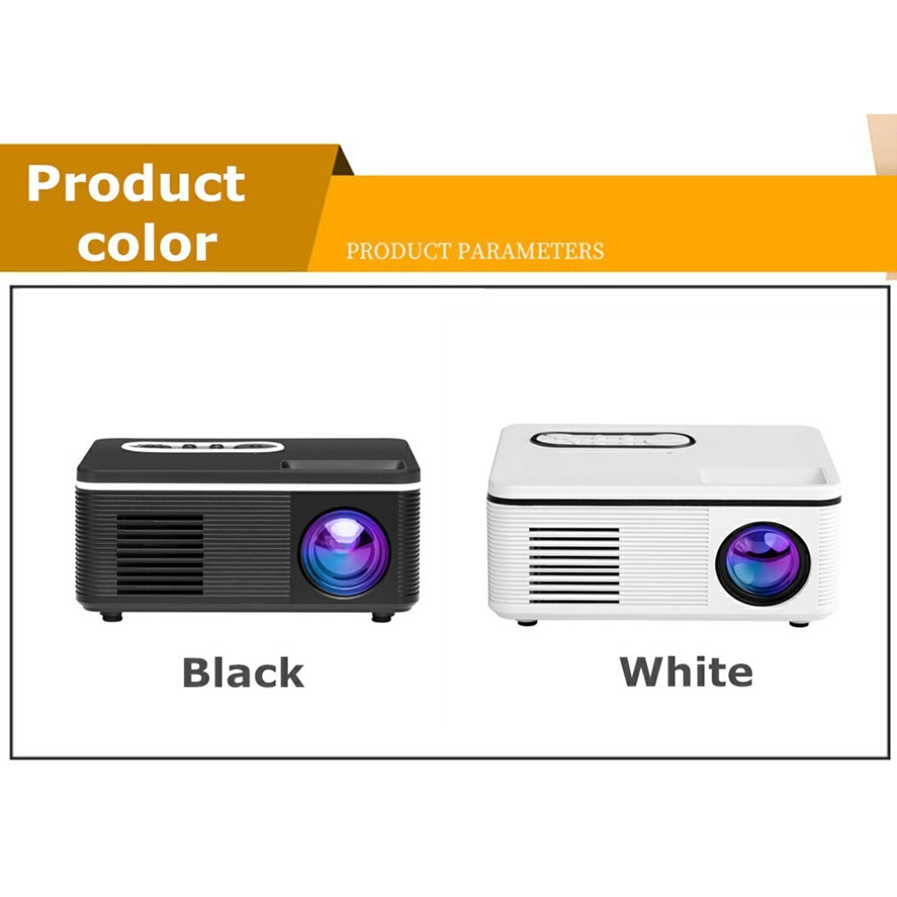 S361 Home Mini Portable Pocket Projector HD 1080P Movie Video Home Theater HDMI VGA AV tt Home Projector Without Battery