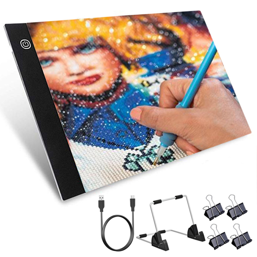 Portable A4 Size LED Diamond Painting Light Pad Eye Protection Bright Lightpad Board Diamond Painting Accessories Mosaic Tools