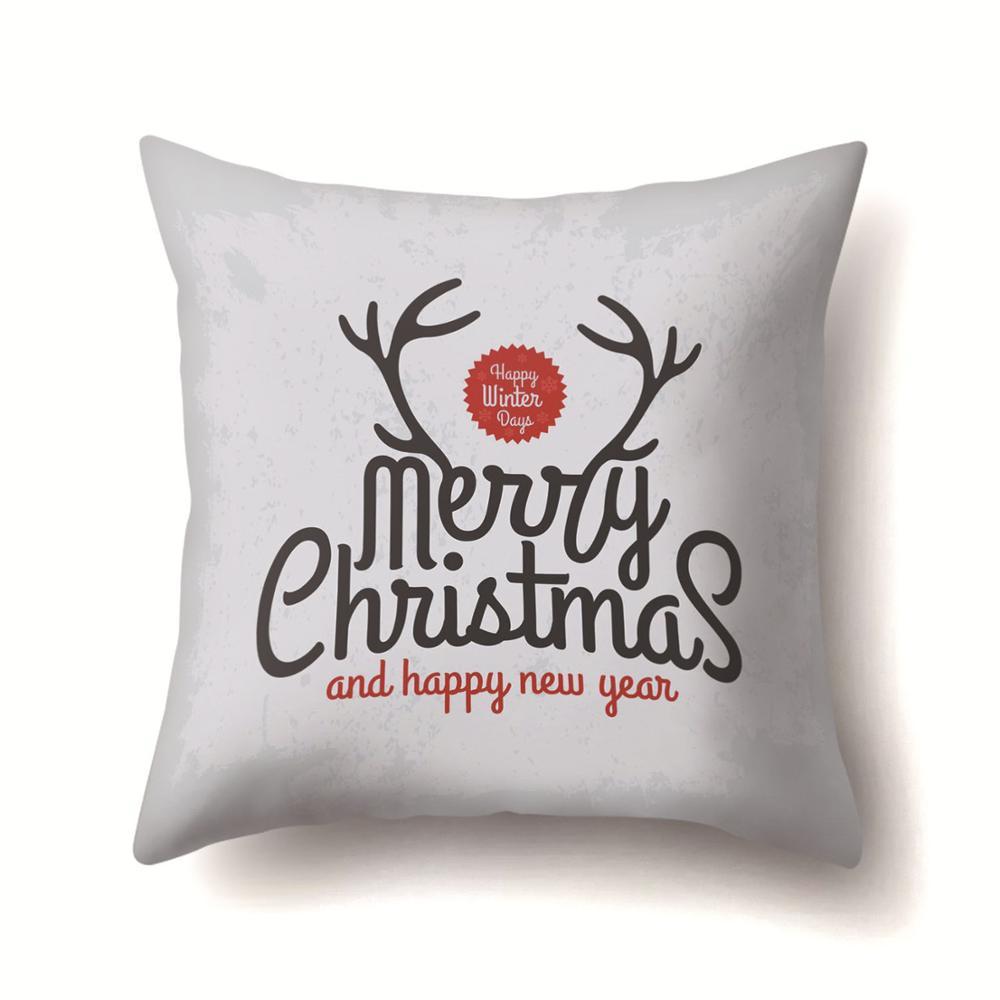 Mignon cerf noël housse de coussin Polyester décoratif jeter oreiller noël nouvel an décor à la maison cojines decorativos para canapé 40543: 2BZ-40543-101