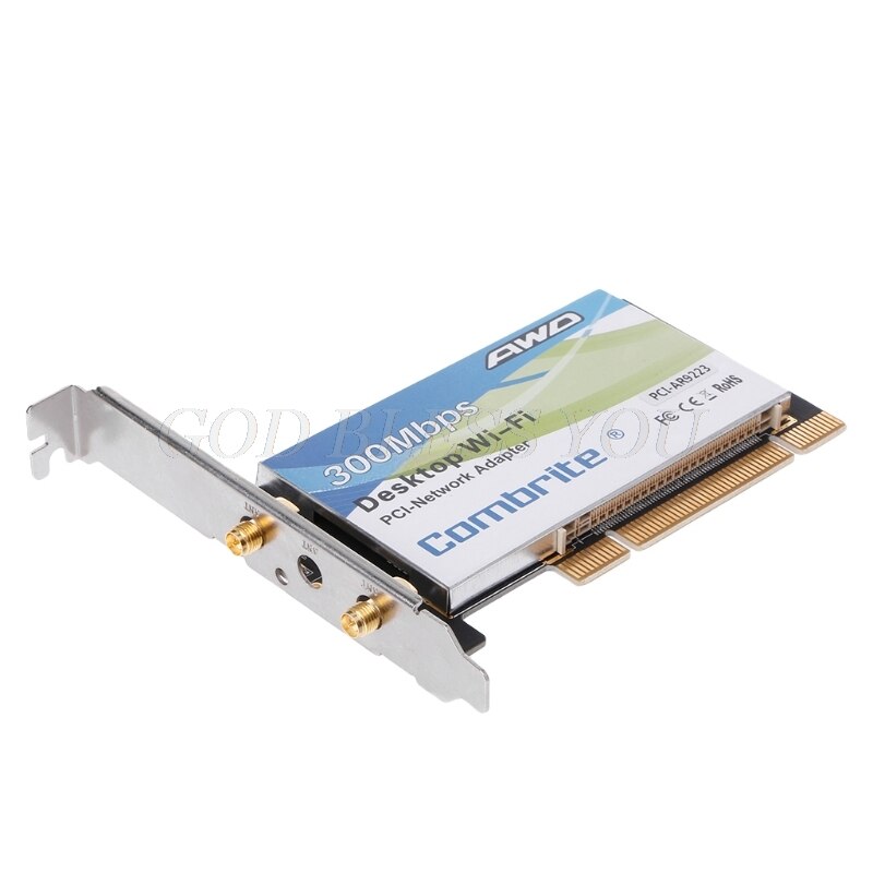 Adaptateur de carte WiFi sans fil AR9223 PCI 300M, avec antenne directe 6db, pour ordinateur de bureau et portable