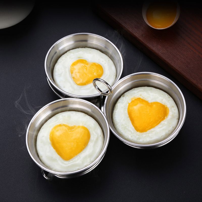 Stainless Steel Heart Egg Poacher Non-stick Eggs Poaching Pod Cooking Steamer