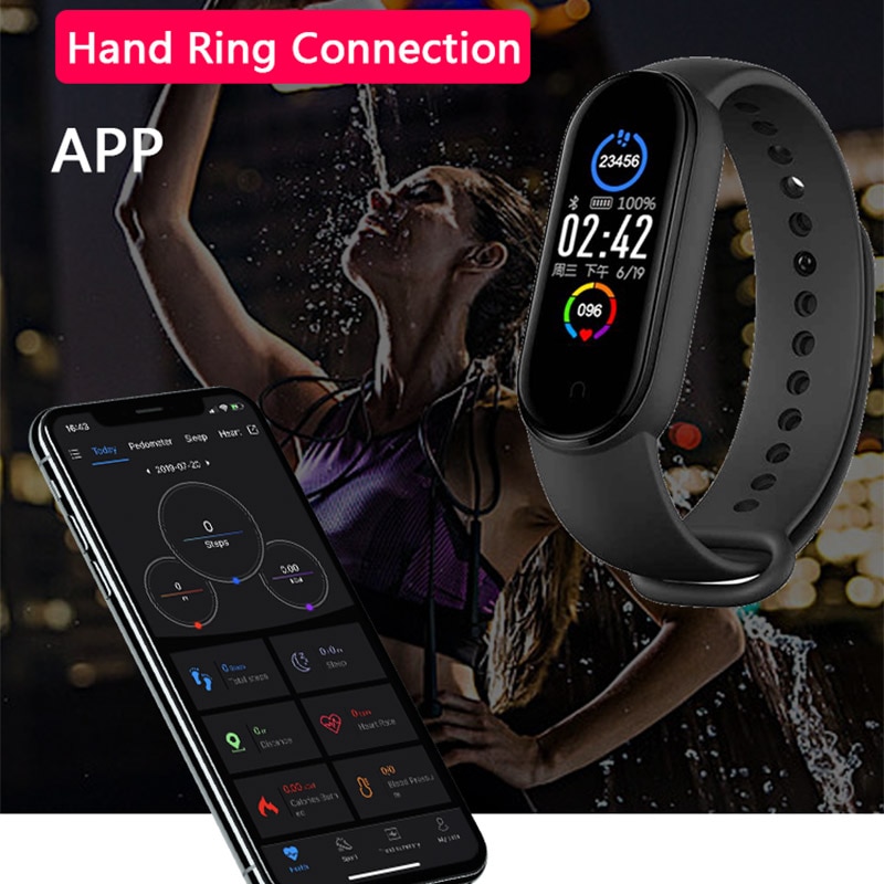 Banda intelligente M5 2020 Braccialetto Intelligente IP67 Impermeabile Smartwatch di Pressione Sanguigna Per Il Fitness Tracker Smartband Fascia di Forma Fisica Braccialetti