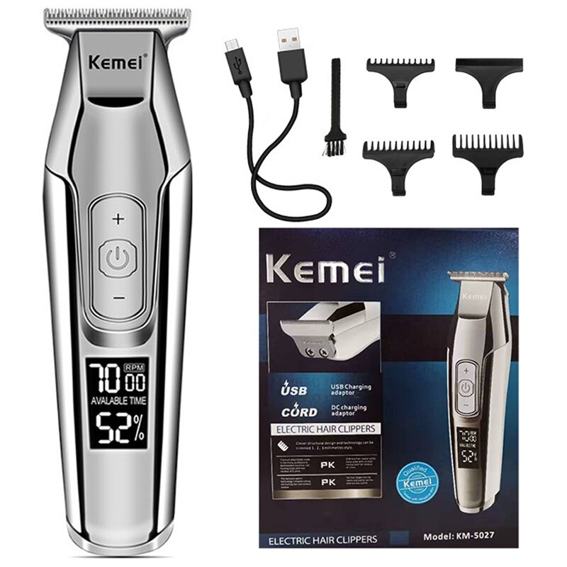 Kemei Tondeuse Baard Trimmer Mannen Tondeuse Lcd Digitale Display Cordless Kapsel Elektrische Scheerapparaat 5: KM-5027