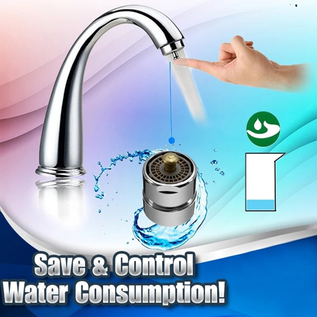 1Pcs Mrosaa Brass One Touch Control Faucet Aerator Water Saving Tap Aerator Valve Male Thread 23.6mm Bubbler Purifier Stop Water