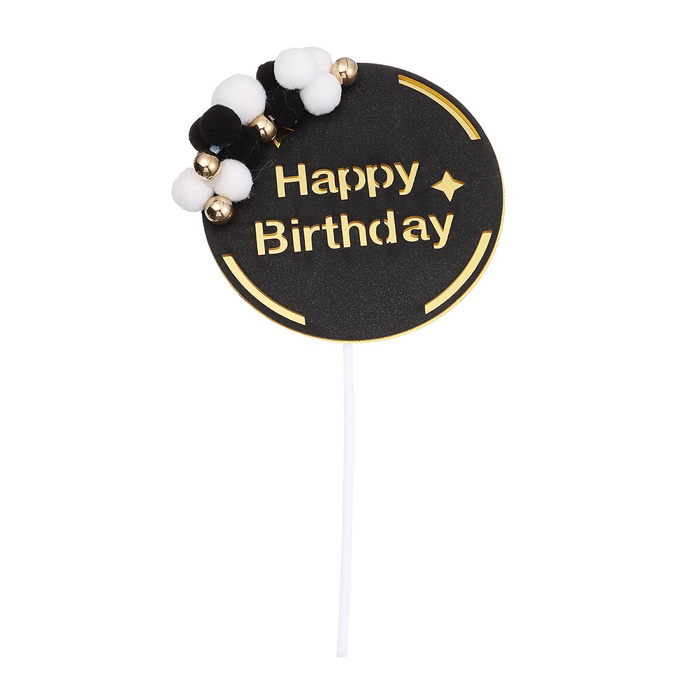 Puinen kakku silinteri hyvää syntymäpäivää vintage kakku koristeet suosii tarvikkeet maalaismainen häät kihlautumiskakku työkaluja: Musta