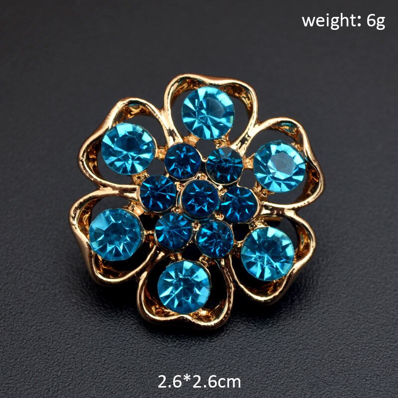 Broche Pin 25 Kleuren Vintage Kleurrijke Crystal Gold Bloemen Rhinestone Broche Pin Badge Diy Strass Accessoires Party Bruiloft: 11