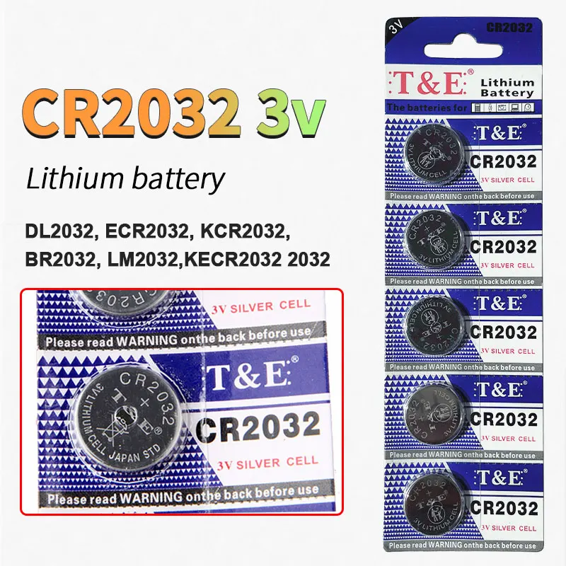 CR2032 2032 Lithiun Battery 3V Button Coin Cell Batteries DL2032 ECR2032 for Car Bluetooth Key Remote Control Calculator