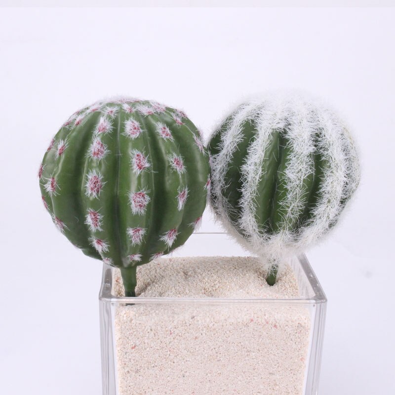 Accesorios para cabeza de flores y plantas artificiales tropicales, Bola de cactus de simulación de plástico, decoración para el hogar, plantas de cactus y carne en maceta