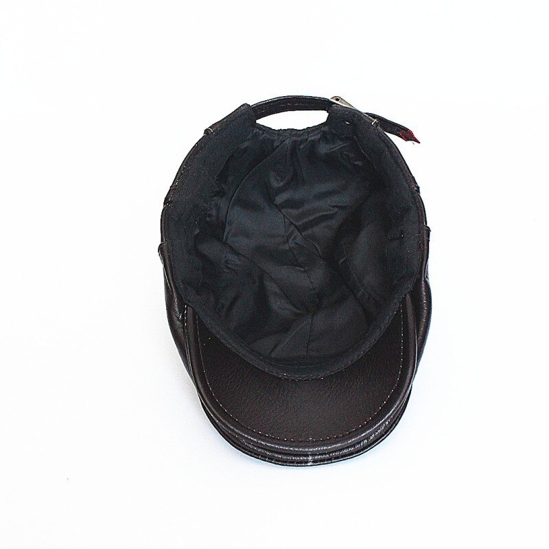 Leder hut herbst winter mittleren alters visiere verdickt warme caps casual baskenmütze alten mann papa freuen kappe B208