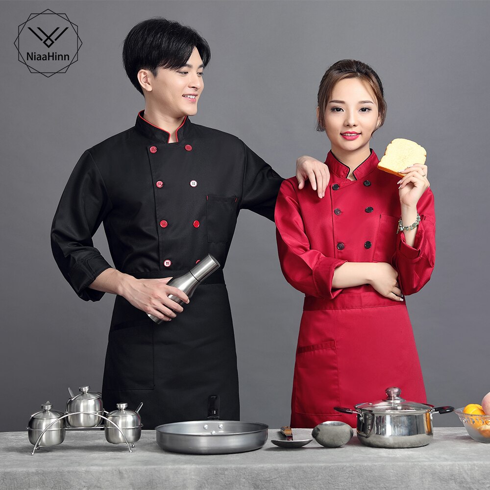 breathable unisex casual chef jacket double breasted kitchen catering restaurant service work uniform
