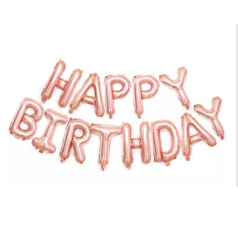 Birthday Party Decorations Kids Baby Adult HAPPY BIRTHDAY Balloons Decoration Aluminium Film Balloons for Birthday: Rose Gold