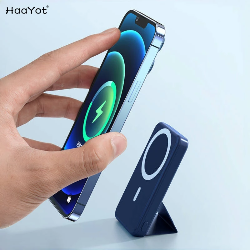 Mag-safe Portable Charger, 10000mAh Wireless Magnetic Power Bank with Stand USB C Fast Charging Battery Pack for iphone 16 15 14