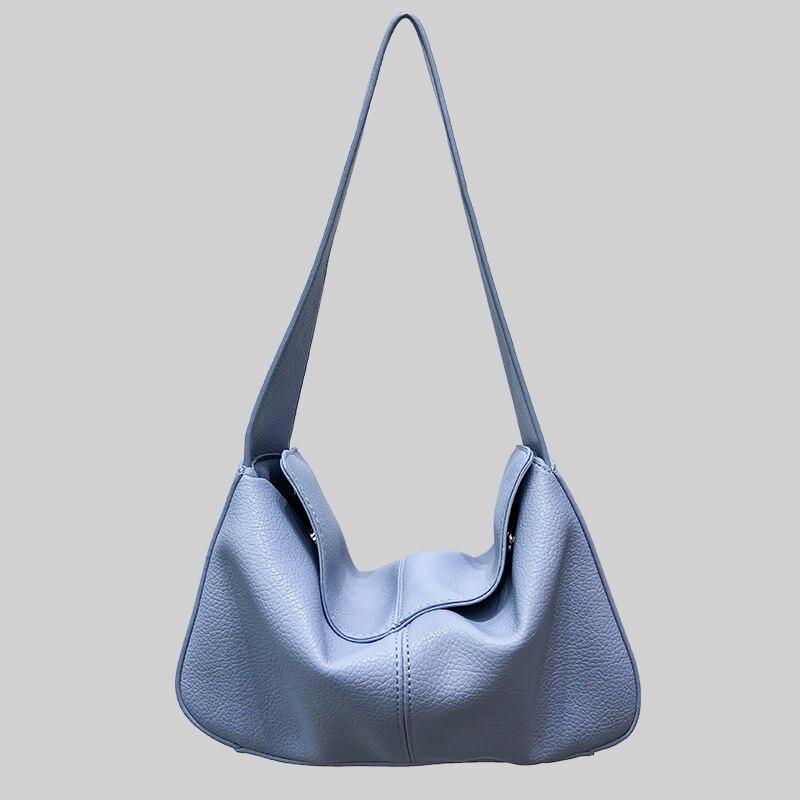 U Einfarbig PU Leder Knödel Taschen Für Frauen Dame Schulter Bote Crossbody-tasche Weibliche Reise Handtaschen und Geldbörsen: Blau