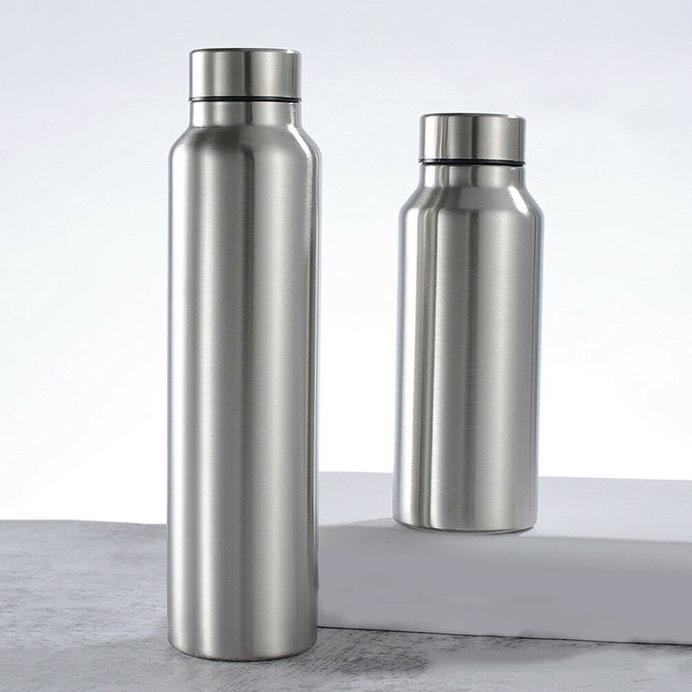 650ml/1000ml sportvattenflaskor i rostfritt stål enlagers robust vattenkopp camping sport gym metallflaska dryckesartiklar
