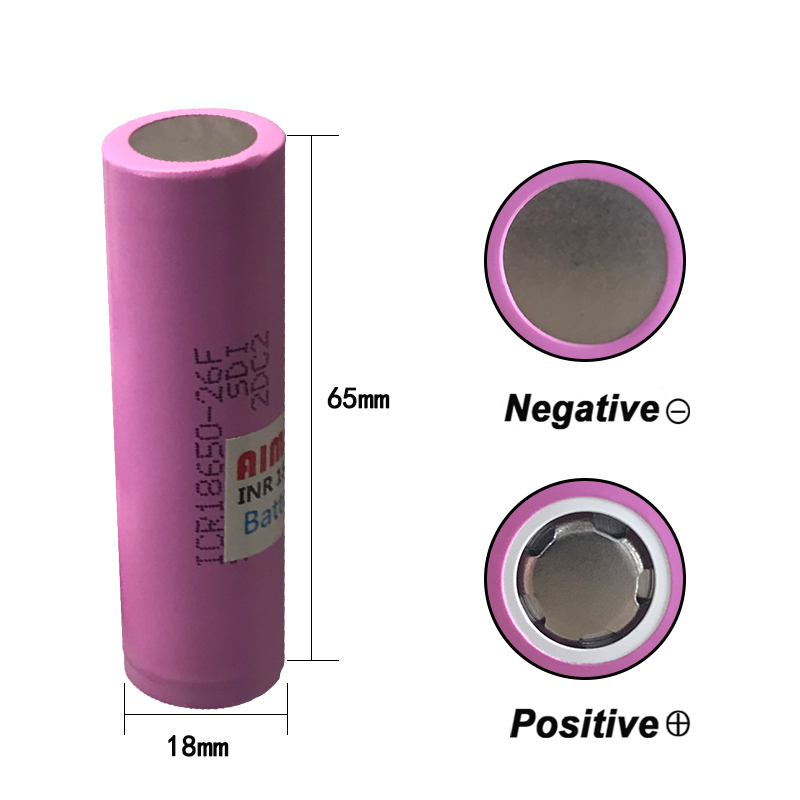 Batería de litio recargable de gran capacidad ICR18650-26F 3,7 V 2600 MAH adecuada para todo tipo de productos electrónicos, con cargador