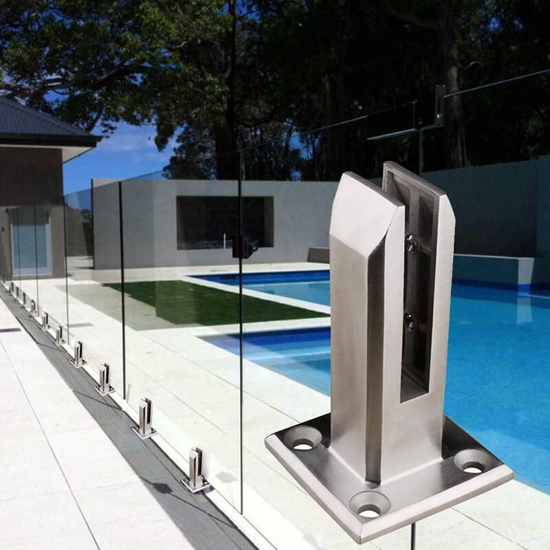 Gulvstående trappe balkon pool glasstuds stolpe gelænder rækværk klemme 160mm --m25