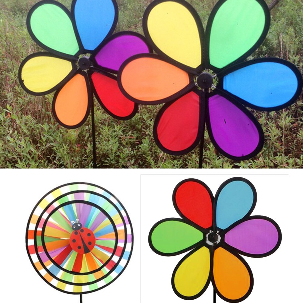 Outdoor Rainbow Windmill Pinwheel Wind Spinner Yard Garden Party Decor Kids Toy