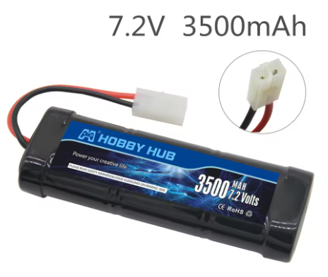 7.2V 5000mAh Ni-MH Battery Pack with Tamiya Plug With 7.2v Charger and SC*6 Cells Battery for RC Racing Cars Boats RC toys: WHITE
