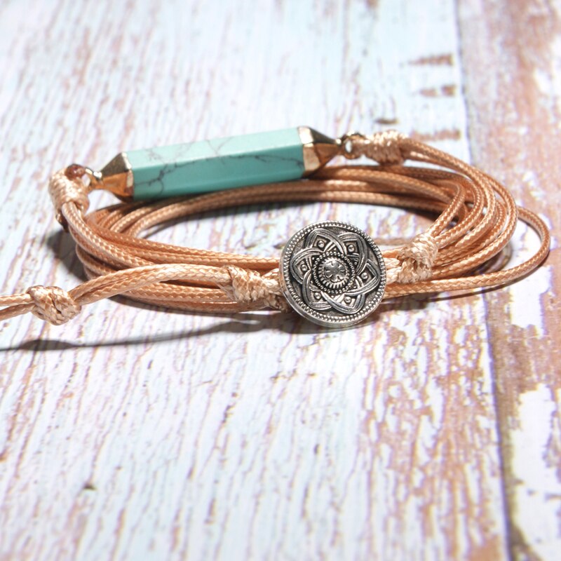 4 Boho Kralenarmbanden met dierenprint, glas, metaal en hout
