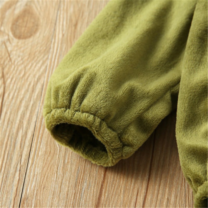 Nyfødt spædbarn baby avocado kostumer bodysuit dreng piger tøj sød langærmet hættetrøje jumpsuit hættetrøje fløjl varm bodysuit kid
