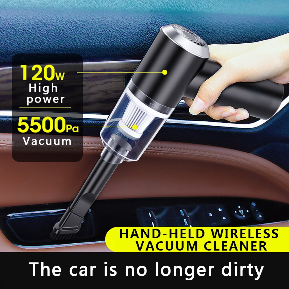 5500Pa Krachtige Draadloze Auto Stofzuiger Draagbare Handheld 120W Nat/Droog Gebruik Oplaadbare Thuis Wasbaar Auto Vacuüm cleaner