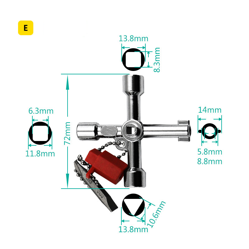 Llave Phillips de 4 vías, Mini triángulo interno Universal, multifunción, llave cruzada pequeña, herramientas manuales de reparación para ascensor de coche: Verde