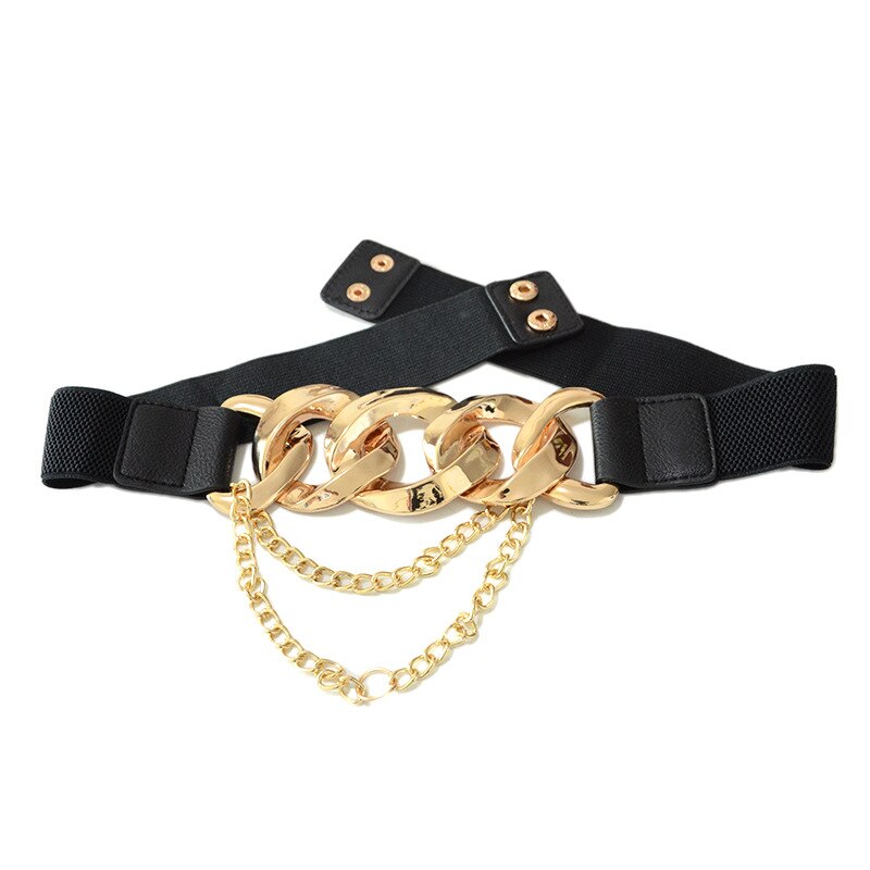 women's versatile clothing accessories Metal buckle chain decorative elastic Dress Waist Belt waistband closure