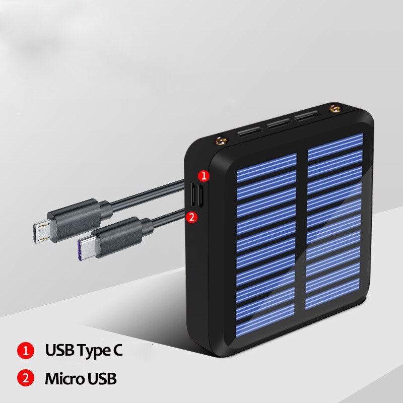 Batterie portable solaire 30000mAh chargeur 3 téléphone intelligent Port USB en plein air d'urgence pratique Mobile puissance chargeur de téléphone portable
