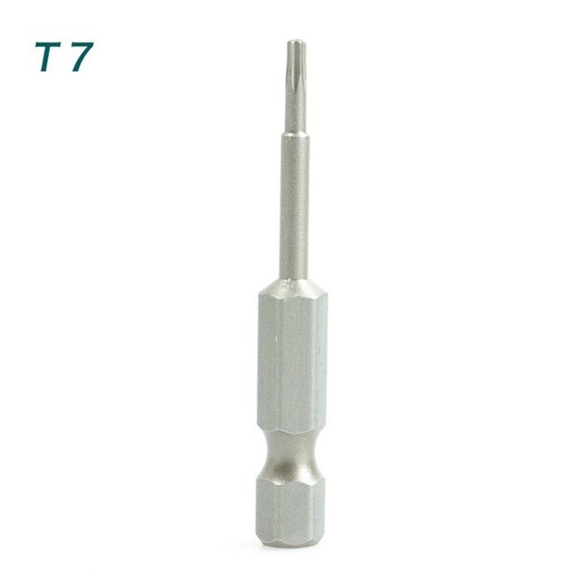 Torx skruetrækker bit sæt 1/4 sekskantet skaft stjerne  t6 t7 t8 t10 t15 t20 t25 t30 t35 t40 skruetrækker bits håndværktøj til hjemmet: T7