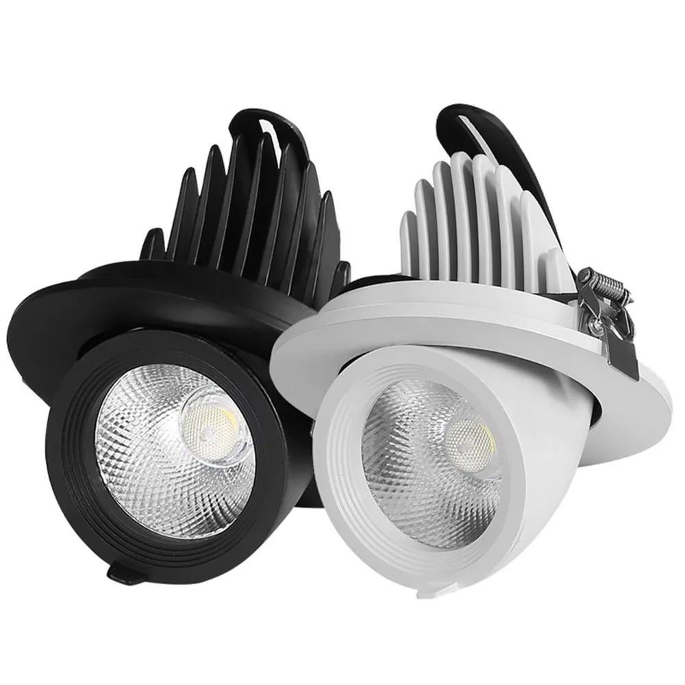 Dimbare led-downlight met 360 draaibare hoeken , 12w 7w 20w inbouwspots,  ac85-265v winkelspots, binnenvitrines