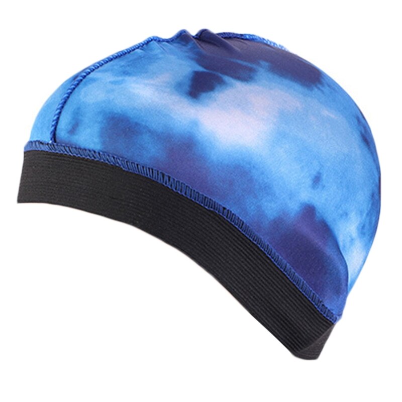 Imiteret silke durag bølge kuppelhætte farverigt slipsfarve elastikbånd hårdæksel hat  m89e: Rb
