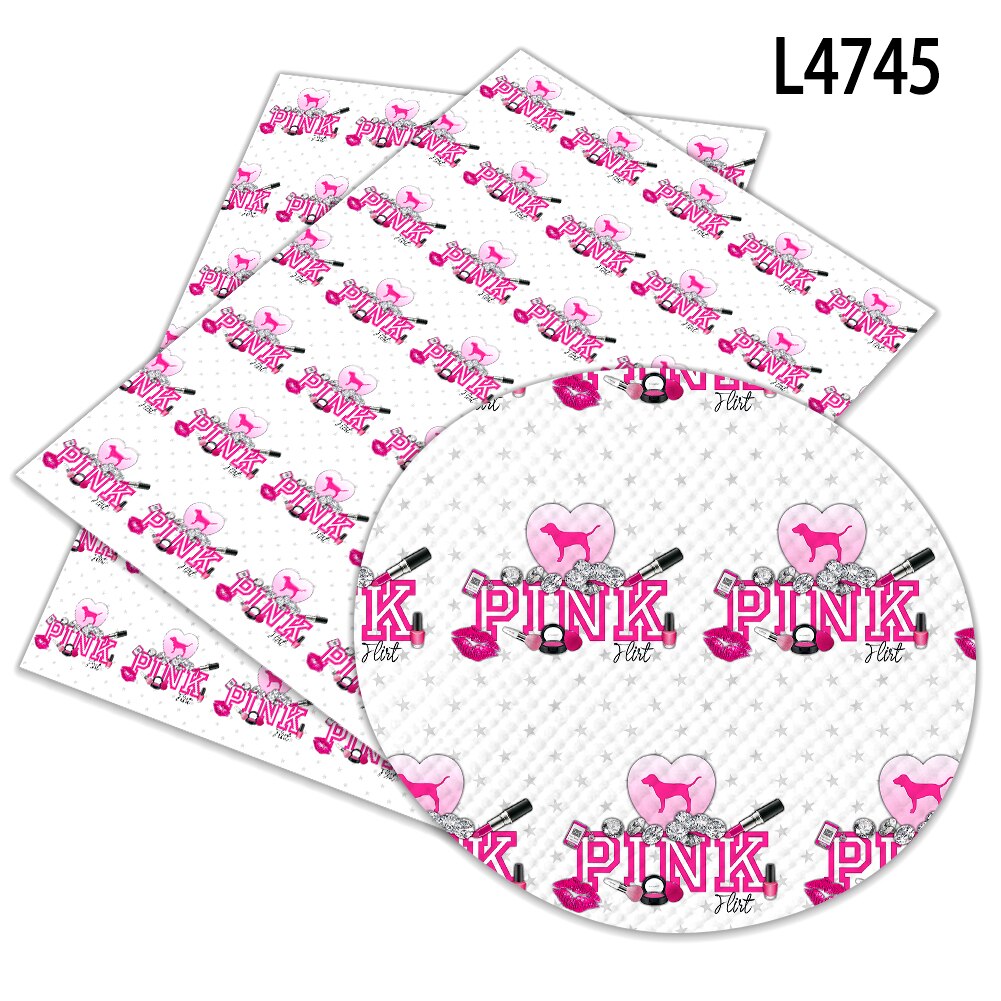 Gedrukt Faux Leer Stof Roze Patroon Synthetisch Doek Voor Diy Naaien Materiaal Voor Kleding A4 22*30Cm: L4745