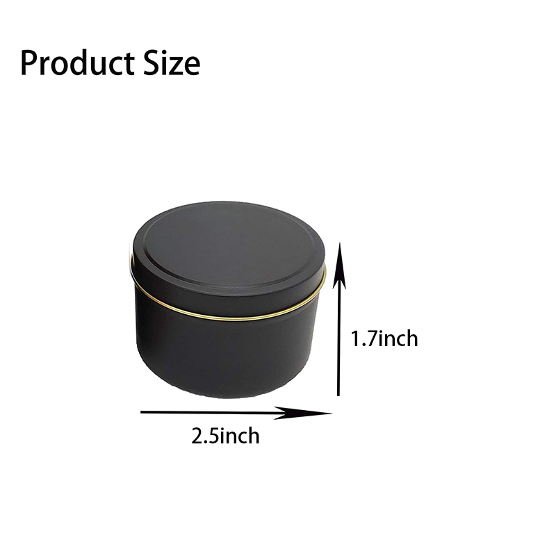 Candle Tins, 24 Piece, 4 Oz Metal Candle Containers for Making Candles, Arts &amp; Crafts, Dry Storage,Black