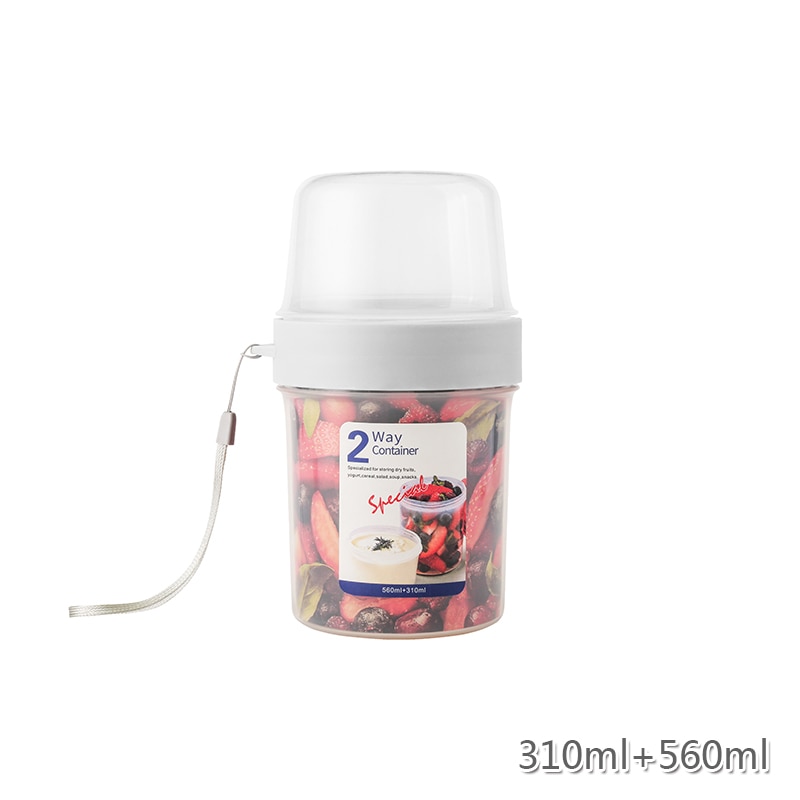 Botella de almacenamiento sellada de doble capa, contenedor de alimentos frescos de grado alimenticio, taza a prueba de fugas para desayuno, fruta, leche, Yogurt