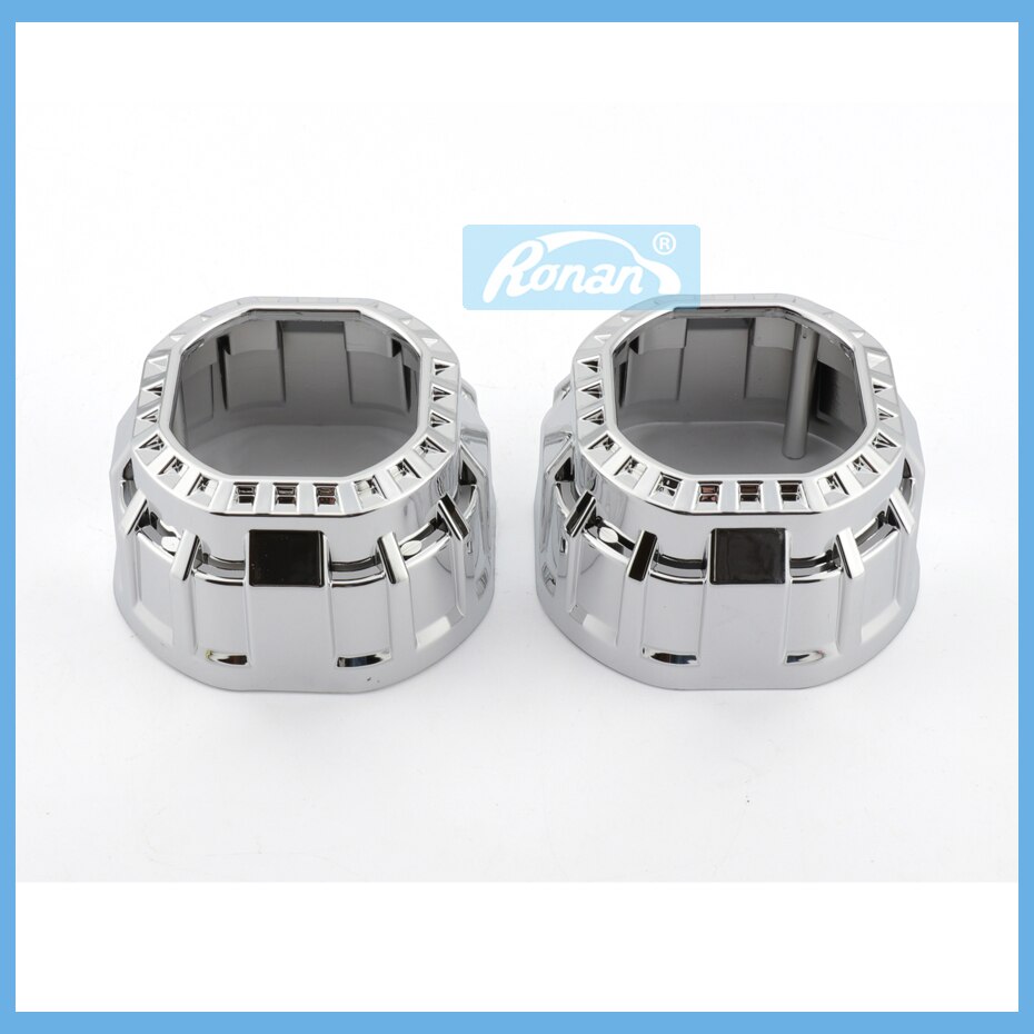 Hittebestendig Mini Gatling Gun Vierkante Maskers Voor Projector Lens Lijkwaden Finish Chrome Auto Koplamp Maskers