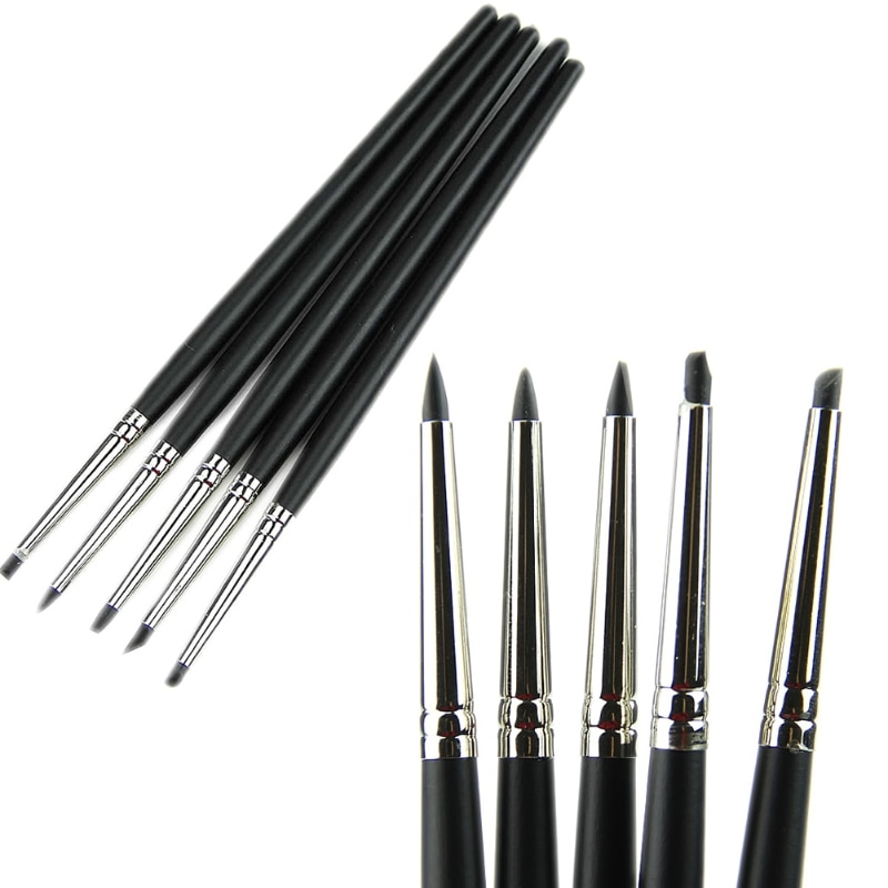 5pcs Silicone Rubber Shapers Polymer Clay Sculpting Fimo Modelling Tools Set #1