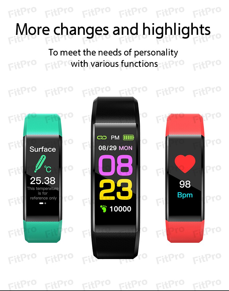 Smart Bracelet Watch Man Wen Waterproof Blood Pressure Measurement Fitness Tracker Camera control Pedometer TPU Smart Band